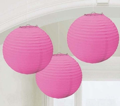 2-Lanterna-Rosa-30-Cm-Di-Carta-Da-Appendere-Decorazioni-Festa-Compleanno-Party