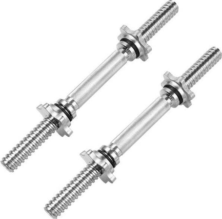 2-Manubri-Filettati-Da-35cm-Per-Sollevamento-Pesi-Sport-Allenamento-Palestra