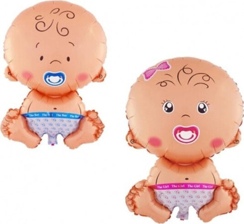 2-Palloncini-Palloncino-Bambino-Bambina-Baby-48x26cm-Nascita-Per-Elio-Aria