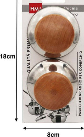 2-Pezzi-Pomello-Per-Coperchi-Ricambi-Universali-Pentole-Padelle-Manico-Marrone