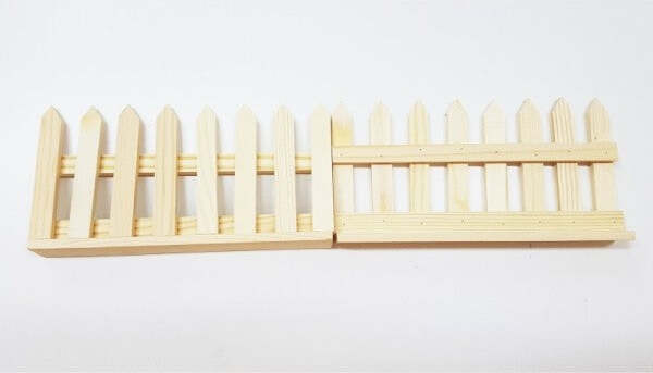 2-Pezzi-Staccionata-Recinzione-In-Legno-16.5x8(h)-Cm-Decoupage-Decorazione-Casa