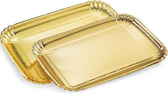 2 Pezzi Vassoio Porta Sotto Torta 20x28cm Oro Rettangolare Piatto Dolci Cartone Casa e cucina/Teglie da forno e accessori per pasticceria/Accessori e utensili per pasticceria/Porta torta Trade Shop italia - Napoli, Commerciovirtuoso.it