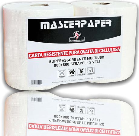 2-Rotoloni-Carta-Asciugatutto-Industriale-2-pezzi-Bobina-Carta-Asciugatutto-800+800-strappi-Carta-Assorbente-Cucina
