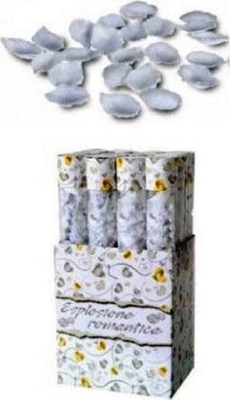 2-Tubi-Sparacoriandoli-Petali-Rose-Bianco-40-Cm-Festa-Promessa-Matrimonio-Sposi