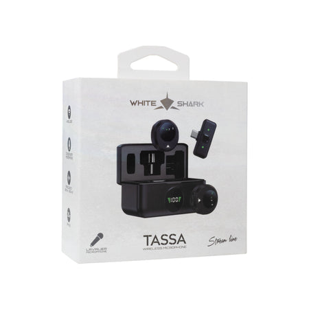 Set 2 Mini Microfoni Lavalier Wireless con Ricevitore USB-C e Custodia di Ricarica, TASSA