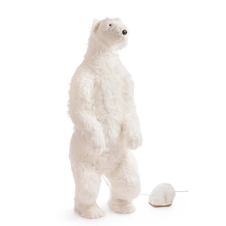 Orso polare decorativo "Barrow" in poliresina con movimento per decorazione natalizia