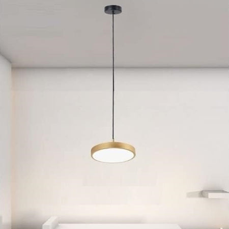 Lampadario A Sospensione Led 40w Oro Cerchio Tondo Moderno Minimal Luce 6500k 32927
