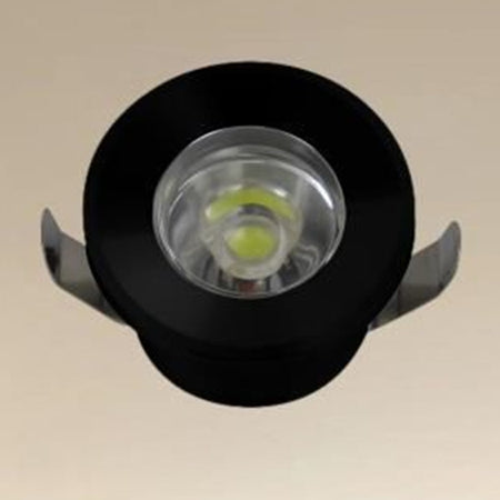 Faretto 1w Led Incasso A Soffitto Ip20 Nero Mini Spot Segnapassi Luce Fredda 00281