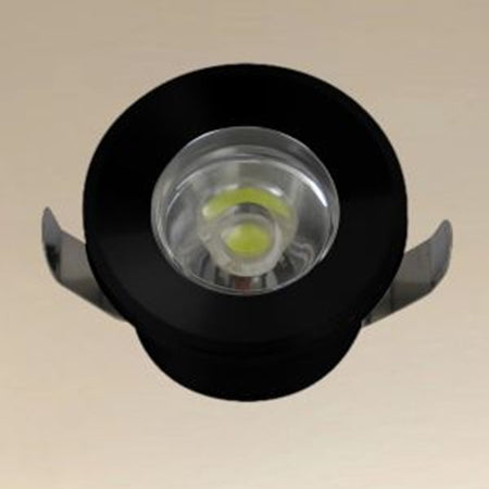 Faretto 1w Led Incasso A Soffitto Ip20 Nero Mini Spot Segnapassi Luce Naturale 00298
