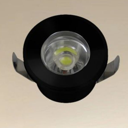 Faretto 1w Led Incasso A Soffitto Ip20 Nero Mini Spot Segnapassi Luce Calda 00304