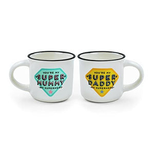 Legami MM0015, Espresso For Two, 2 Tazzine da Caffè in Porcellana New Bone China, Capacità 50 ml, Tema Mum and Dad, Lavabili ...