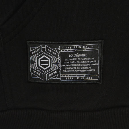 DOLLY NOIRE Felpa Cappuccio Zip Uomo Maioliche a Circuito Stampato Hoodie Black da uomo