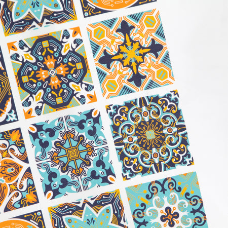 DOLLY NOIRE Felpa Cappuccio Zip Uomo Maioliche a Circuito Stampato Hoodie White da uomo