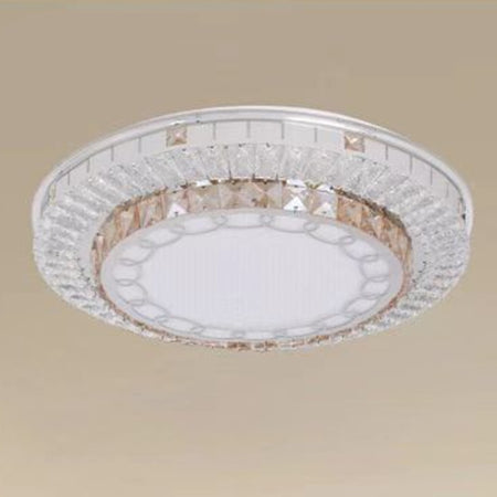 Plafoniera Soffitto 65w ø50cm Led Design A Strati Cristalli Catena Luce Fredda 10805
