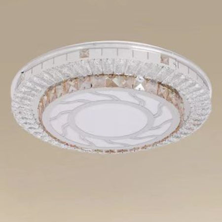 Plafoniera Soffitto 65w ø50cm Led Design A Strati Cristalli Vortice Luce Fredda 27683