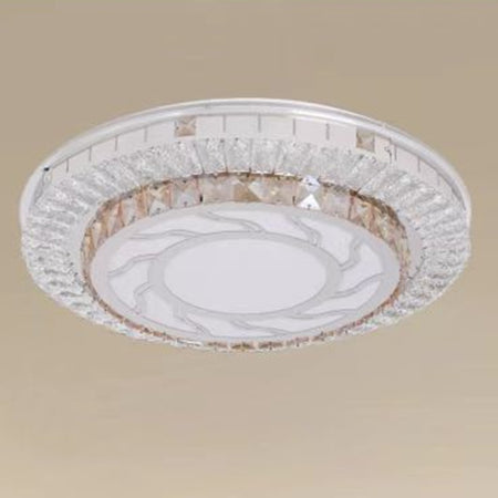 Plafoniera Soffitto 45w ø40cm Led Design A Strati Cristalli Vortice Luce Fredda 04067