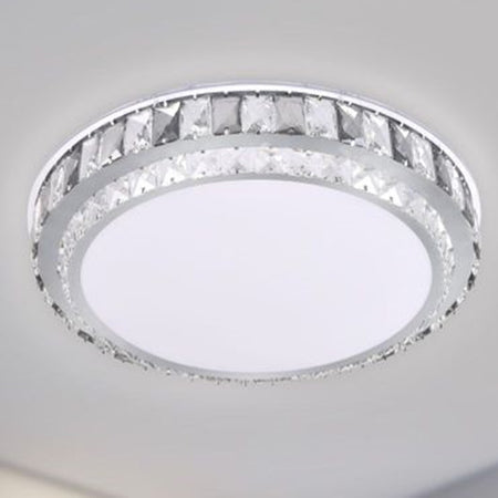 Plafoniera Soffitto 65w ø50cm Led Design A Strati Cristalli Rotondo Luce Fredda 48316
