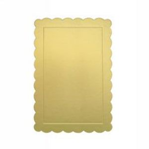 Base Per Torta Rettangolare Piatto Sottotorta Dorato 40x50 Cm Con Bordino 31158