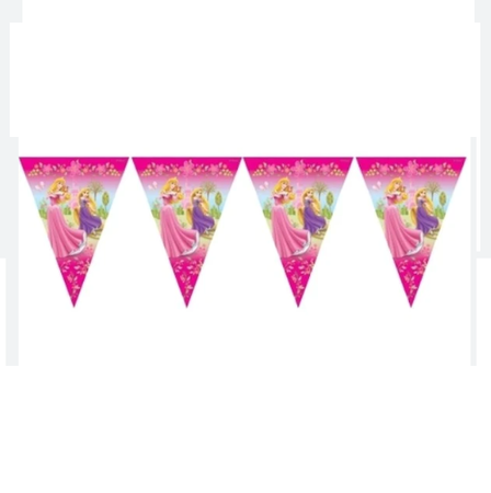 1 FESTONE BANDIERINE IN PLASTICA TEMA PRINCIPESSE 3MT