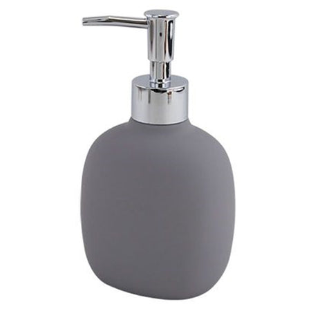 Dispenser Sapone Liquido Grigio In Abs Con Pompa Cromo Per Bagno Accessorio 87809