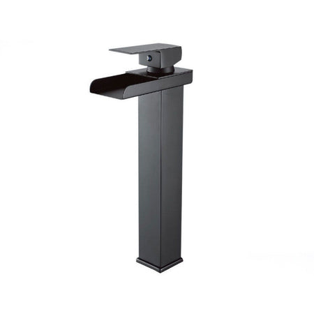 Miscelatore A Cascata Nero Lavabo Bagno Rubinetto A Canna Alta Monocomando 87399