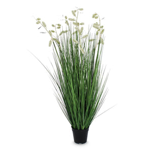 Pianta artificiale "Grevillea" con fiori in PE, stelo in metallo, vaso nero
