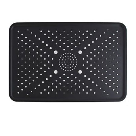Soffione Doccia Rettangolare Ugelli Fori Bagno Miscelatore Nero 32x22cm In Abs 87536