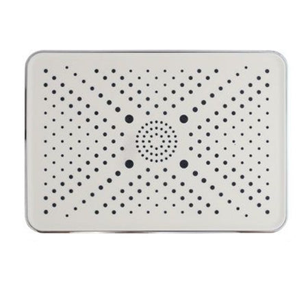 Soffione Doccia Bagno Rettangolare Ugelli Fori Miscelatore 32x22cm Abs Cromato 87538