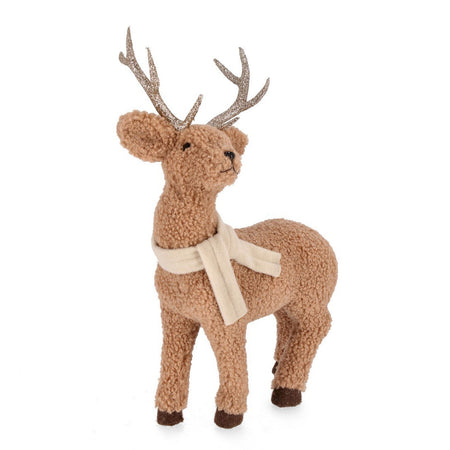 Pupazzo Renna "Kerrie" marrone in polistirolo per decorazione natalizia