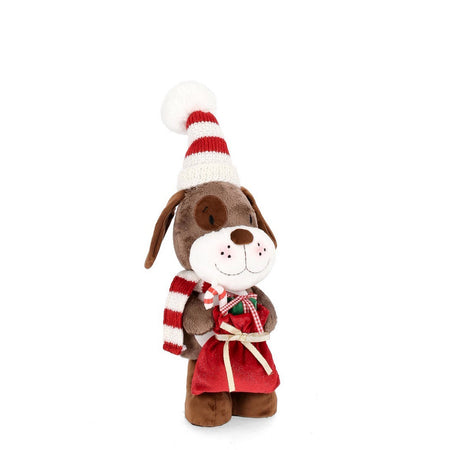 Cane peluche natalizio "Camillo" con cappello decorazione per interno