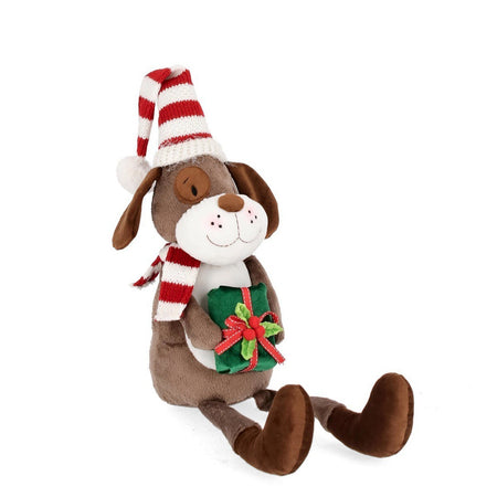 Cane peluche natalizio "Camillo" con cappello decorazione per interno