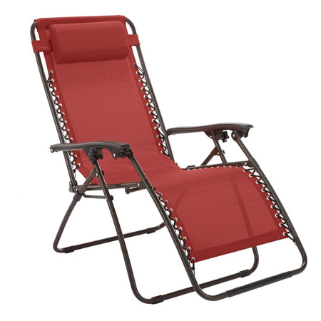 Sdraio Sedia In Textilene Rosso Pieghevole Multiposizione Reclinabile Giardino 221001