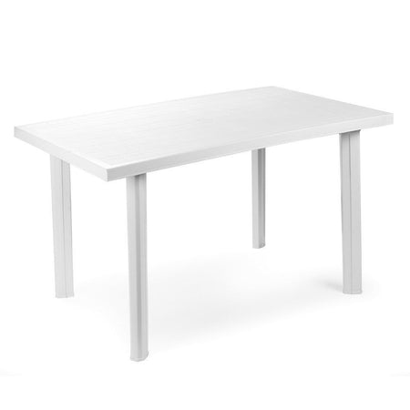 Tavolo Rettangolare Da Giardino Esterno Velo Bianco 126x76x72cm Resistente 008944