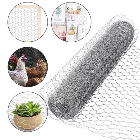 Set 2pz Rete Metallica Zincata Maglia Esagonale 1.5x3mt Recinzione Protezione 020255