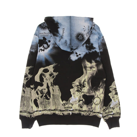 IHS Felpa Leggera Cappuccio Uomo Clouds & Flames Hoodie Black/multi da uomo