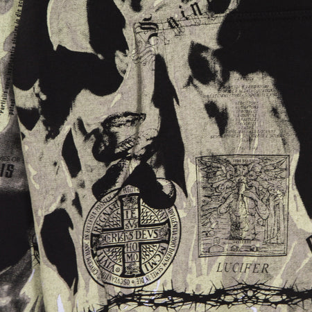 IHS Felpa Leggera Cappuccio Uomo Clouds & Flames Hoodie Black/multi da uomo