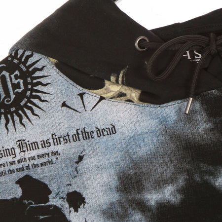 IHS Felpa Leggera Cappuccio Uomo Clouds & Flames Hoodie Black/multi da uomo