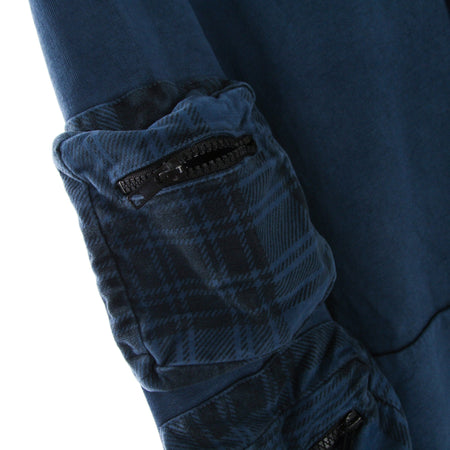 MAUNA-KEA Felpa Leggera Cappuccio Uomo Moleskin Double Hoodie Petroleum da uomo