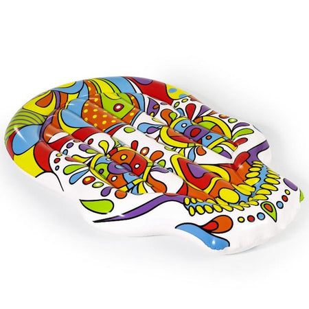 Materasso Isola Gonfiabile Per Piscina 193x141 Cm Design Pop Skull Galleggiante 016157