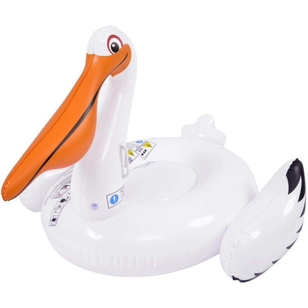 Gonfiabile A Forma Di Pellicano Bianco Materasso Piscina Estate Mare 128x115x84cm 016143