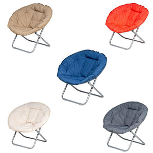 Poltrona Sedia Relax Morbida Imbottita Moon Pieghevole Arredo Da Giardino 80x70x80cm