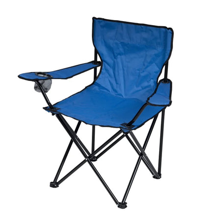 Sedia Da Campeggio Pieghevole In Acciaio Poliestere Blu Con Sacca 50x50x80cm 6624020