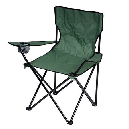 Sedia Da Campeggio Pieghevole In Acciaio Poliestere Verde Con Sacca 50x50x80cm 6624021
