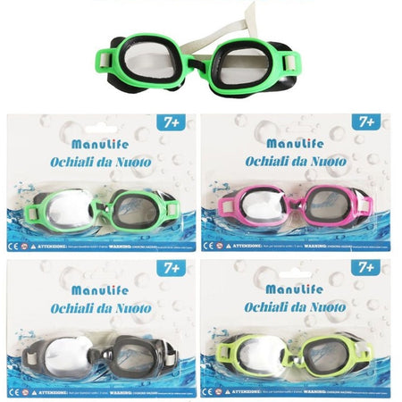 Occhialini Da Nuoto Per Bambini Adulti Unisex Piscina Colorati 7+ Anni 16x4cm 605418