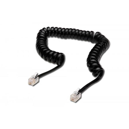Cavo di Connessione per cornetta telefonica - a Spirale - 4 Mt. (60 cm.) - Nero