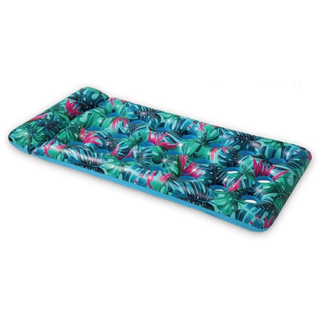Materassino Gonfiabile Galleggiante Con Poggiatesta Per Piscina 21 Fori 180x85cm 628529