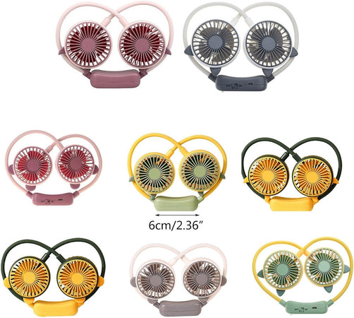 Ventilatore Portatile Da Appendere Al Collo 2 Velocità Usb Ricaricabile Per Sport Viaggi