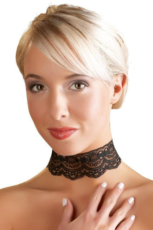 Collarino Ricami Nero Pizzo