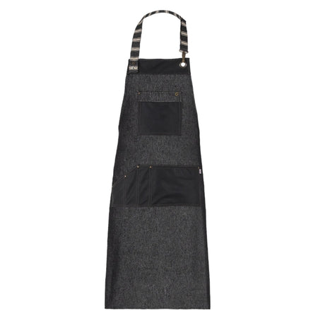 Grembiule Tucson Nero con Inserti Scamosciati Grembiule con Pettorina Cameriere Cuoco