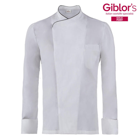 Giacca Patrick Bianco Giacca Cuoco Maniche Lunghe con Profilo